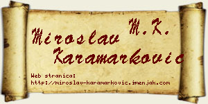 Miroslav Karamarković vizit kartica